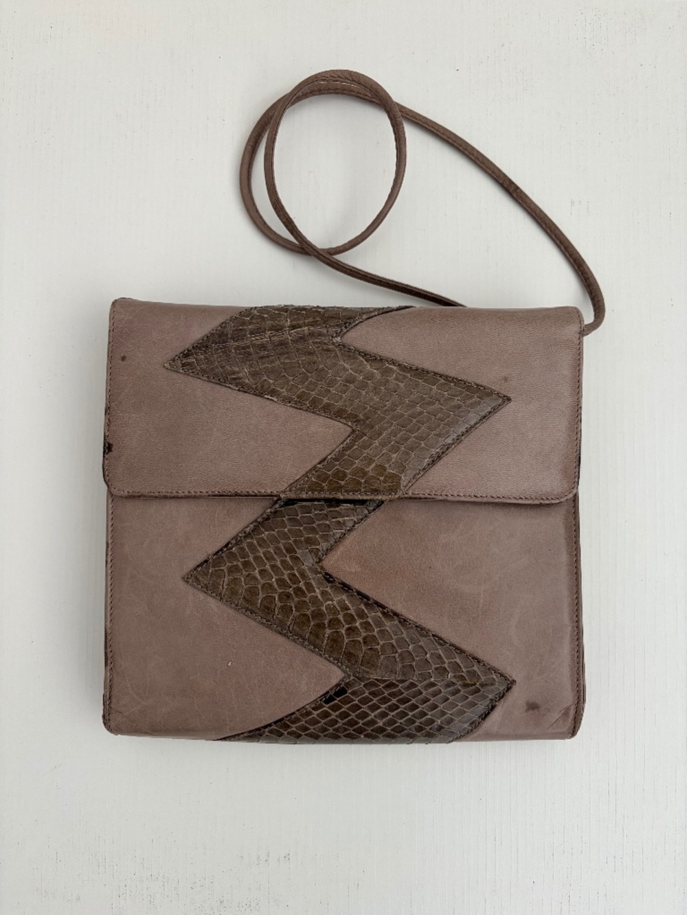 Neiman Marcus Alligator and Leather Square Crossbody Bag